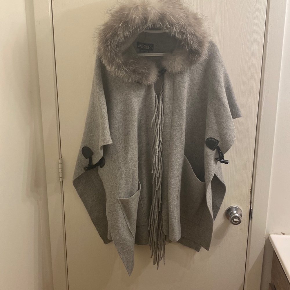 Mitchies 100% Wool Faux Fur Sweater